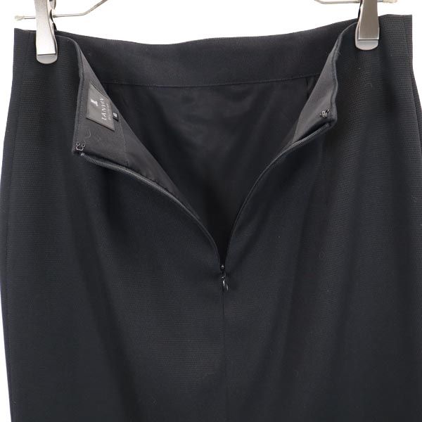LANVIN ランバン 日本製 ミディ丈 台形 スカート 40 黒 レディース