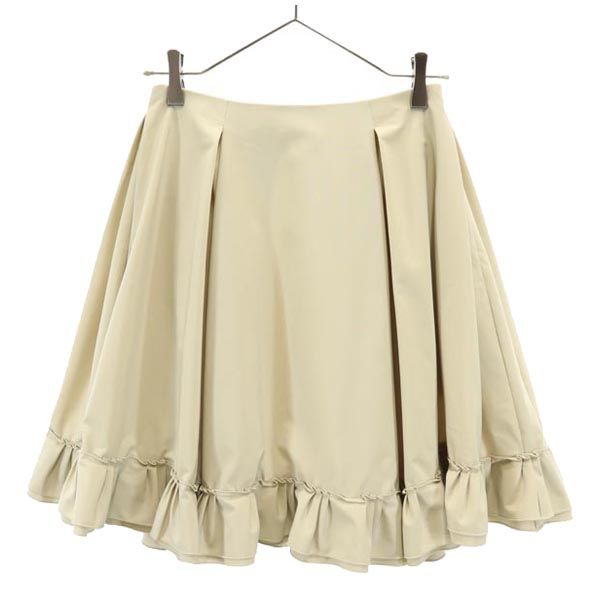 FOXEY NEW YORK フォクシーニューヨーク 日本製 ミニ丈 フリルスカート 38 ベージュ レディース