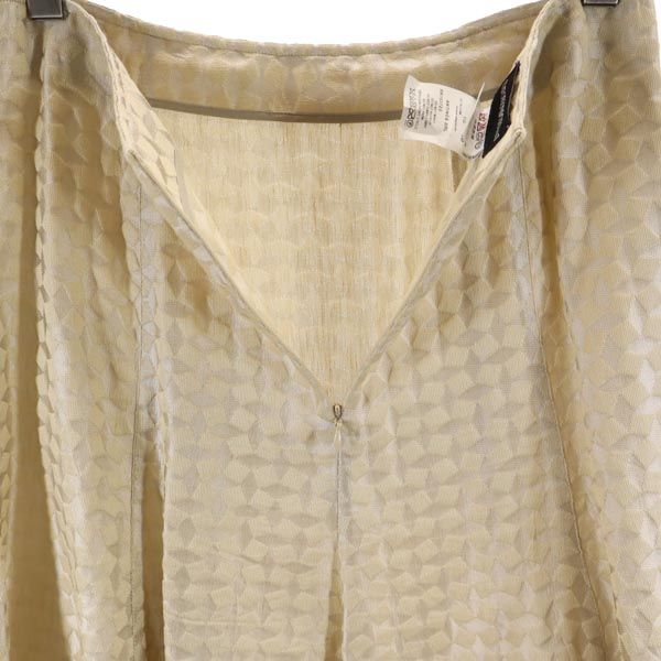 Emporio Armani エンポリオアルマーニ 総柄 ミニ丈 フレアスカート 40 ベージュ系 バックジップ レディース