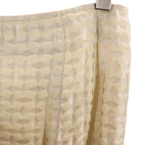 Emporio Armani エンポリオアルマーニ 総柄 ミニ丈 フレアスカート 40 ベージュ系 バックジップ レディース