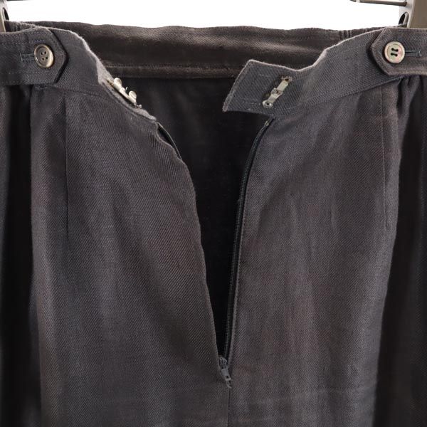 Christian Dior クリスチャンディオール ミディ丈 リネン タイトスカート M チャコールグレー レディース