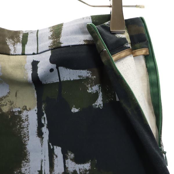 LOVEMOSCHINO ラブモスキーノ イタリア製 総柄 ミニスカート 8 カーキ系 レディース