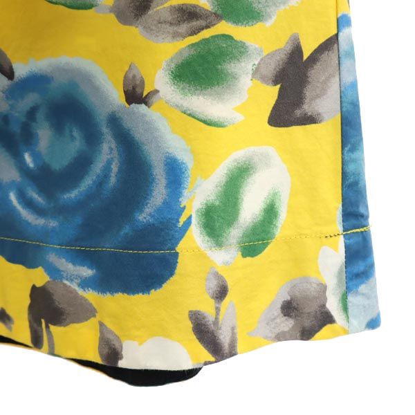 MARC BY MARC JACOBS マークバイマークジェイコブス 総柄 ミニ丈 フレアスカート 2 イエロー×青系 レディース