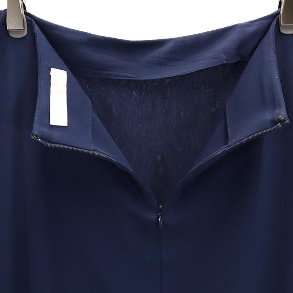 Chloe クロエ ミディ丈 シルク100％ スカート 36 ネイビー レディース