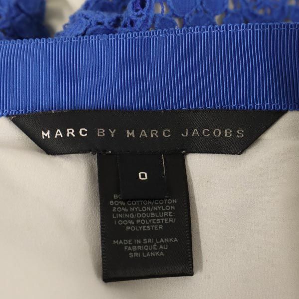 MARC BY MARC JACOBS マークバイマークジェイコブス 総刺繍 ミニスカート 0 青 レディース