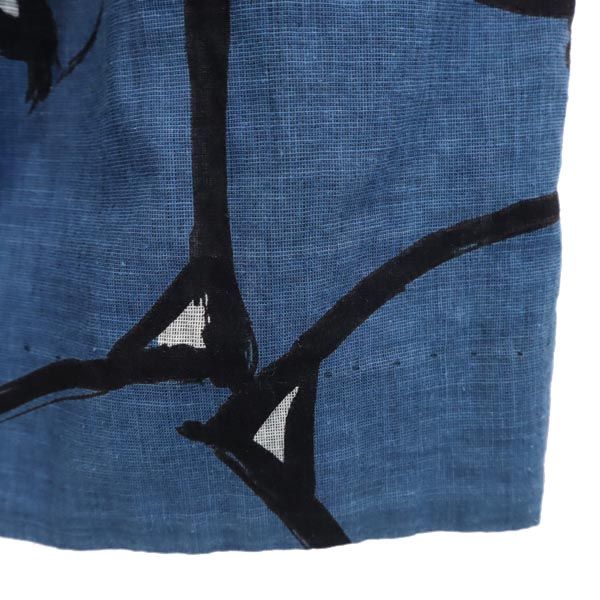 miss chloe ミスクロエ 日本製 ミディ丈 リネンブレンド フレアスカート 38 ネイビー系 レディース