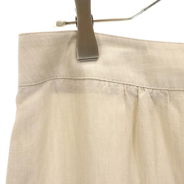 バーバリー 三陽商会 ミディ丈 リネンブレンド 台形 スカート 46 ベージュ系 BURBERRY レディース