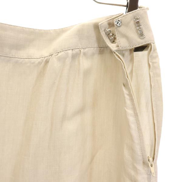 バーバリー 三陽商会 ミディ丈 リネンブレンド 台形 スカート 46 ベージュ系 BURBERRY レディース