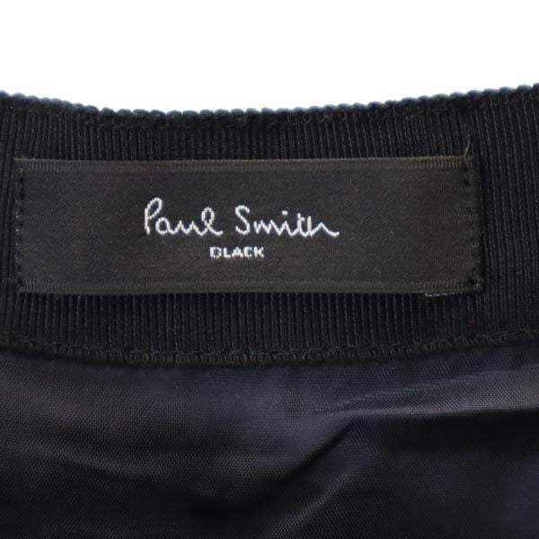 Paul Smith BLACK ポールスミスブラック 日本製 ミニ丈 プリーツスカート 38 ネイビー系 サイドジップ レディース