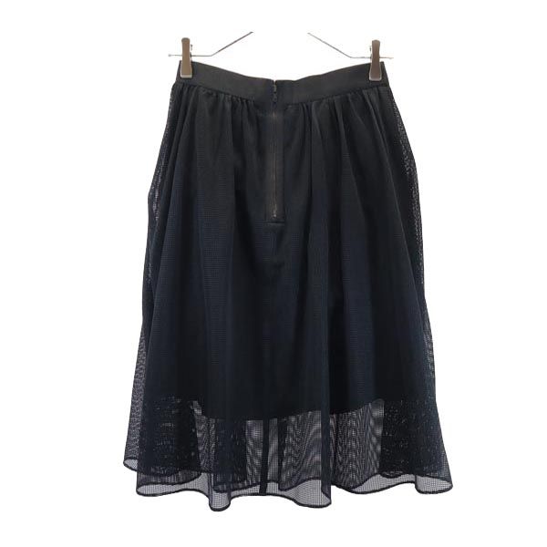 OPENING CEREMONY オープニングセレモニー ミディ丈 メッシュ ギャザースカート S ブラック系 バックジップ レディース