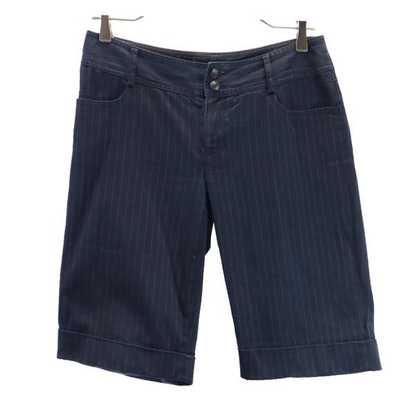 BURBERRY BLUE LABEL バーバリーブルーレーベル 三陽商会 ストライプ ショートパンツ 38 ネイビー レディース
