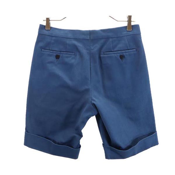 Salvatore Piccolo サルヴァトーレピッコロ イタリア製 ストレッチ ショートパンツ 44 青 NAPOLI ボタンフライ メンズ