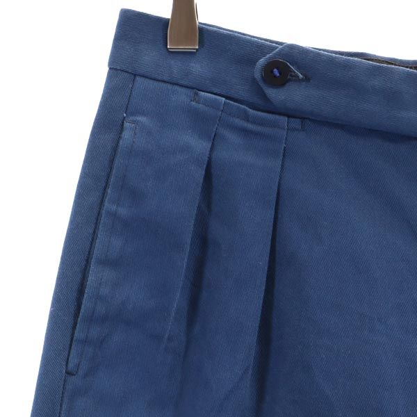 Salvatore Piccolo サルヴァトーレピッコロ イタリア製 ストレッチ ショートパンツ 44 青 NAPOLI ボタンフライ メンズ