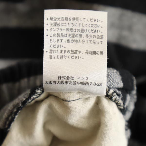 グラミチ ビームスコラボ リネンブレンド ボーダー柄 アウトドアショートパンツ S 黒×グレー Gramicci BEAMS メンズ