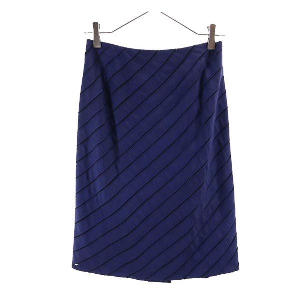 ランバン 日本製 ミニ丈 タイトスカート 38 ネイビー LANVIN レディース