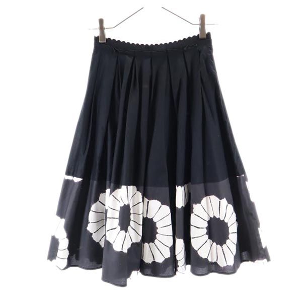 Blumarine ブルマリン イタリア製 ミディ丈 フレアスカート 38 黒 レディース