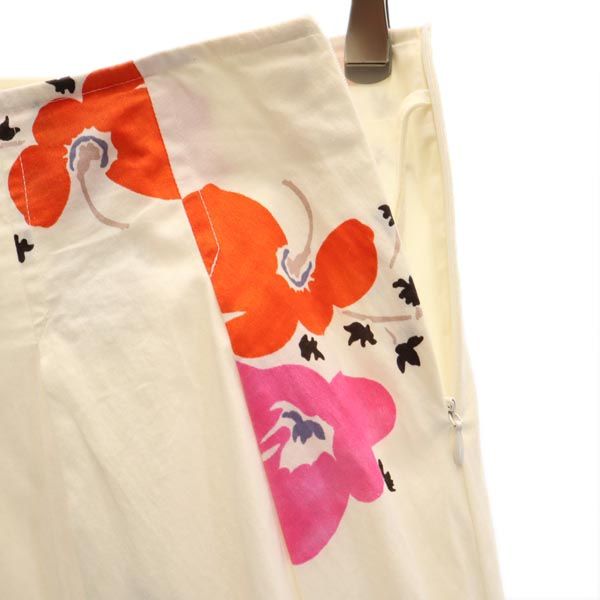 MAX MARA マックスマーラ 花柄 ミディ丈 スカート 38 アイボリー系 レディース