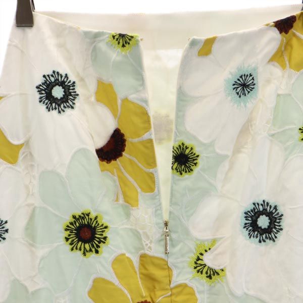 ケイトスペード 花柄 ミモレ丈 タイトスカート 0 ホワイト系 Kate Spade レディース