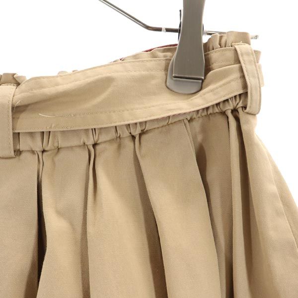 BLUE LABEL CRESTBRIDGE ブルーレーベルクレストブリッジ 三陽商会 ミニ丈 ギャザースカート 36 ブラウン系 ウエストリボン レディース