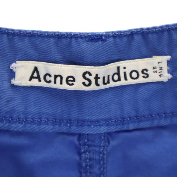 ACNE STUDIOS アクネストゥディオズ ショートパンツ 34 ブルー ボタンフライ レディース