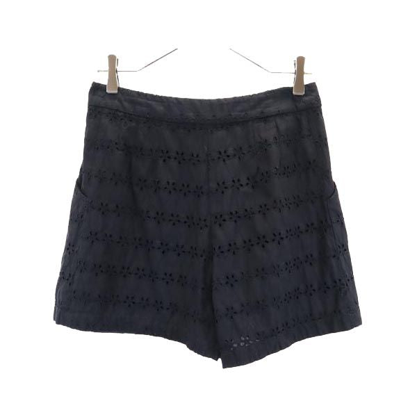 MAX&CO マックスアンドコー 花柄 刺繍 ショートパンツ 40 ブラック レディース