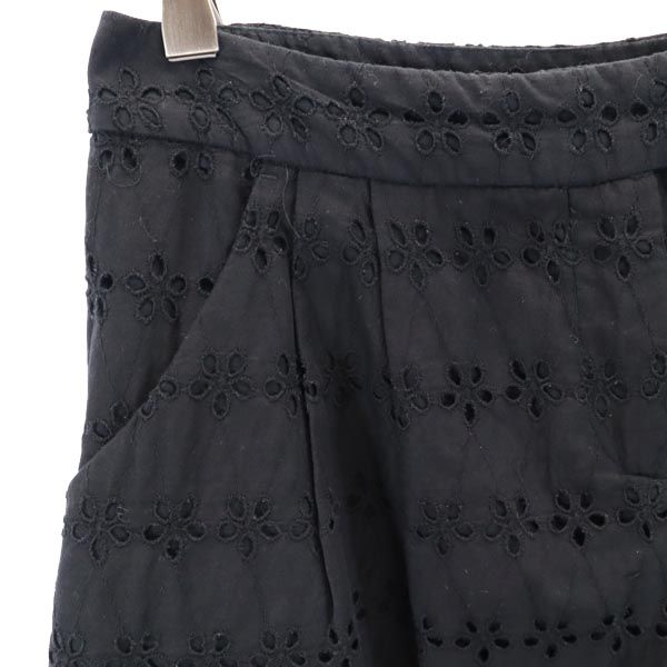 MAX&CO マックスアンドコー 花柄 刺繍 ショートパンツ 40 ブラック レディース
