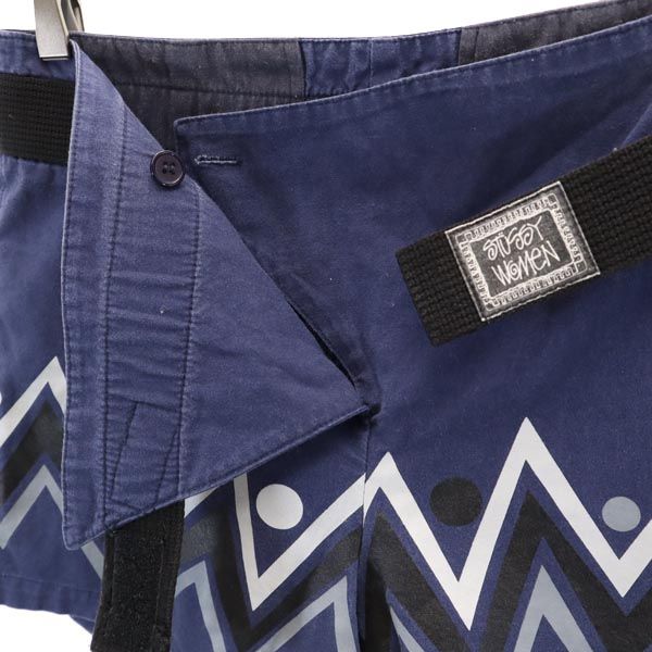 STUSSY ステューシー ショートパンツ S ネイビー系 ロゴ レディース