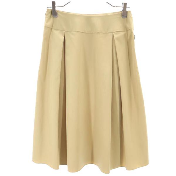 FOXEY NEW YORK フォクシー ニューヨーク 日本製 ミディ丈 スカート ベージュ サイドジップ レディース