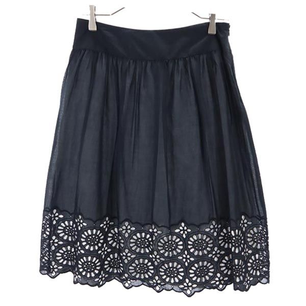 MICHAEL MICHAEL KORS マイケル マイケルコース 刺繍 ミディ丈 スカート 4 ネイビー レディース