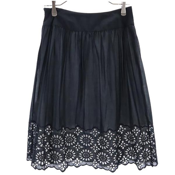 MICHAEL MICHAEL KORS マイケル マイケルコース 刺繍 ミディ丈 スカート 4 ネイビー レディース