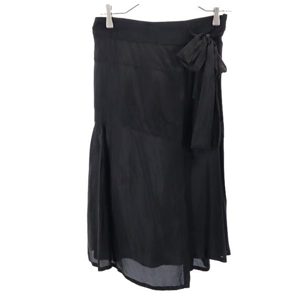 Laxmi ラクシュミー ミディ丈 ラップスカート 38 ブラック 巻きスカート レディース