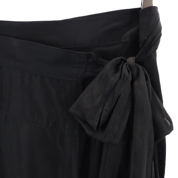 Laxmi ラクシュミー ミディ丈 ラップスカート 38 ブラック 巻きスカート レディース