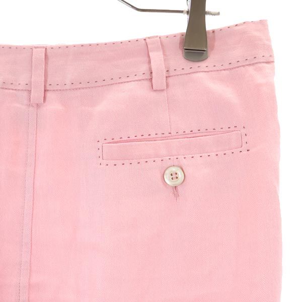 SPORTMAX スポーツマックス イタリア製 リネン ミディ丈 アシンメトリー スカート 42 ピンク アシメ レディース