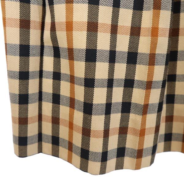 ダックス チェック ミディ丈 プリーツスカート ベージュ系 DAKS レディース