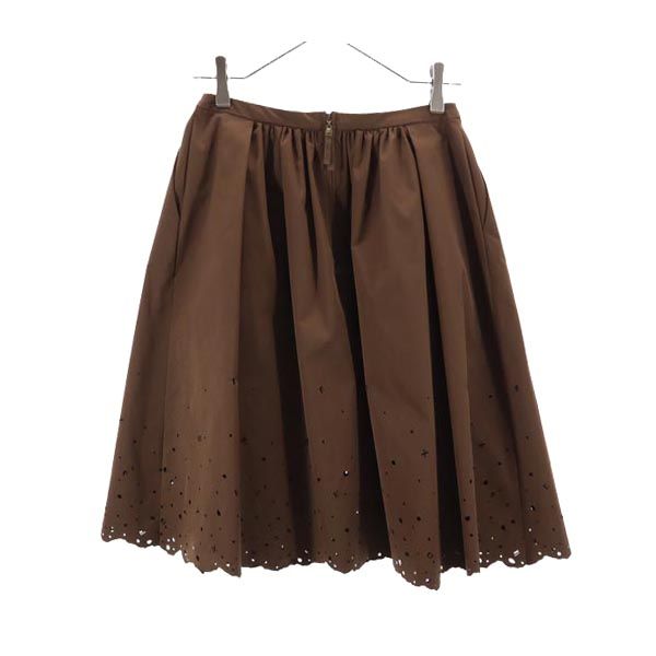 FOXEY フォクシー 日本製 ミニ丈 スカート 40 ブラウン系 レディース