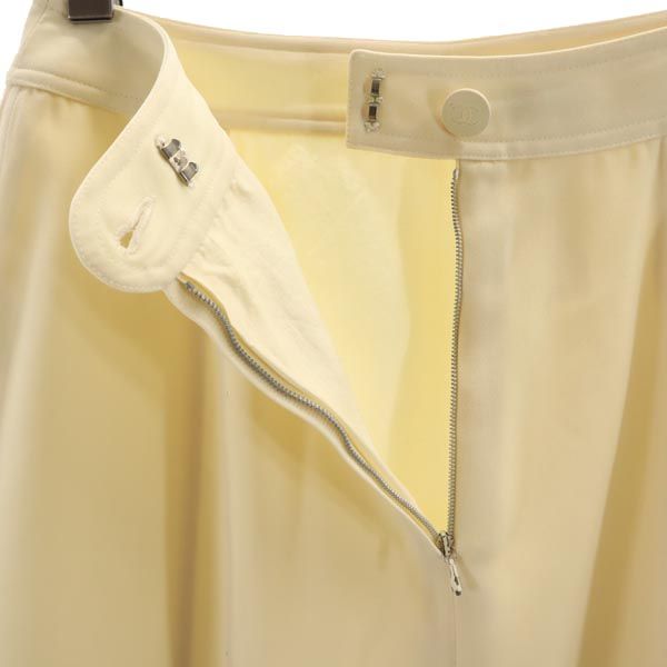 CHANEL シャネル フランス製 ミニ丈 台形 スカート 36 アイボリー系 レディース