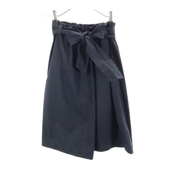 MACPHEE マカフィー 日本製 ミディ丈 スカート 32 黒 トゥモローランド ウエストゴム レディース