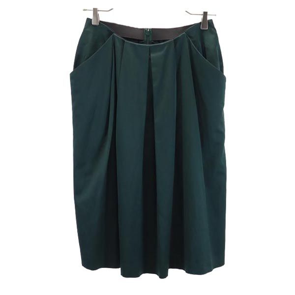 ESTNATION エストネーション 日本製 ミディ丈 スカート 36 グリーン レディース