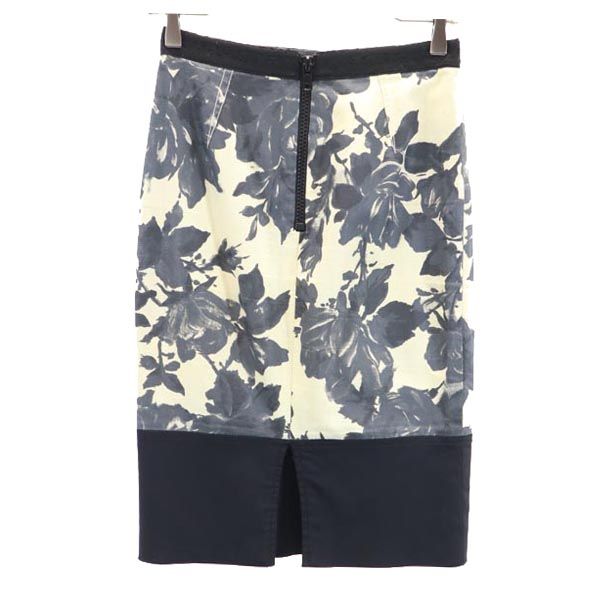 Alessandro dell'Acqua アレッサンドロ デラクア 花柄 ミディ丈 スカート アイボリー系 レディース