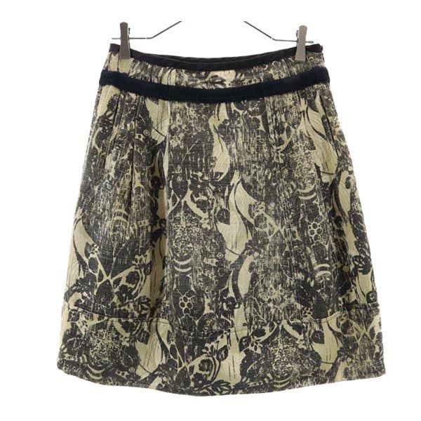 Max Mara WEEKEND マックスマーラ ウイークエンド 総柄 ミニ丈 スカート 36 グレー系 サイドジップ レディース