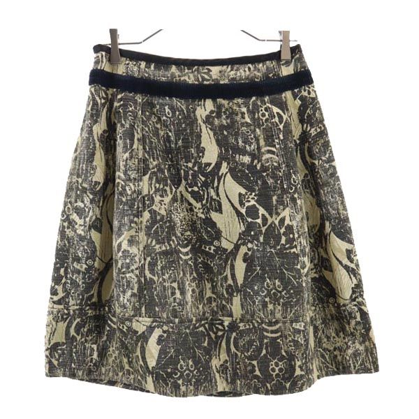 Max Mara WEEKEND マックスマーラ ウイークエンド 総柄 ミニ丈 スカート 36 グレー系 サイドジップ レディース