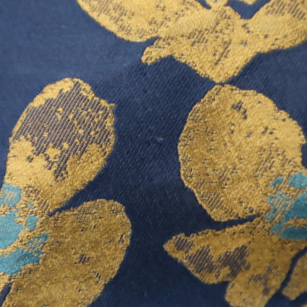 LANVIN en Bleu ランバンオンブルー 総柄 日本製 ミニ丈 プリーツスカート 38 ネイビー系 バックジップ レディース