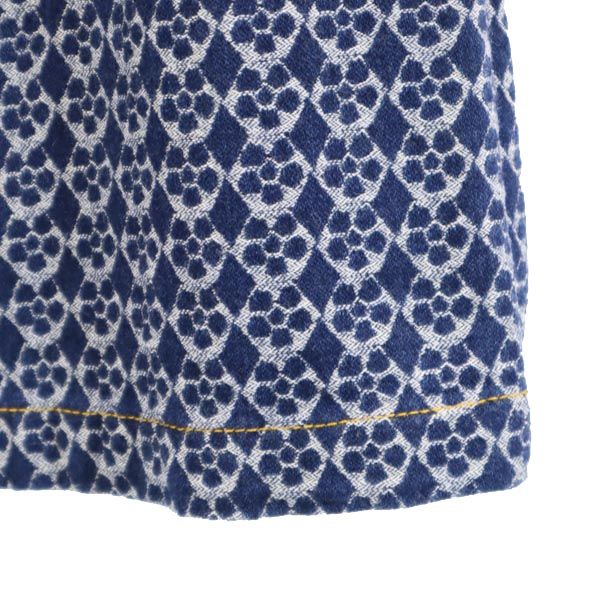 MARC JACOBS LOOK マークジェイコブスルック 総柄 ミディ丈 フロントボタン スカート 4 ネイビー系 レディース