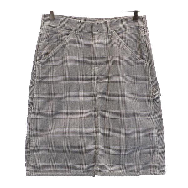 Danton ダントン ペインター グレンチェック 日本製 ミニ丈 タイトスカート 36 白×黒 レディース