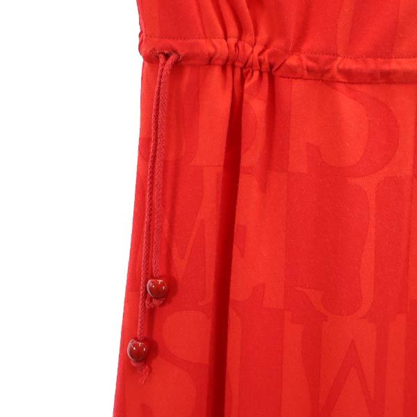 ARMANI JEANS アルマーニジーンズ ロゴ総柄 イタリア製 ロングスカート USA8 レッド系 レディース