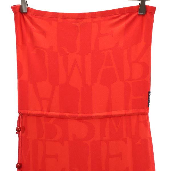 ARMANI JEANS アルマーニジーンズ ロゴ総柄 イタリア製 ロングスカート USA8 レッド系 レディース