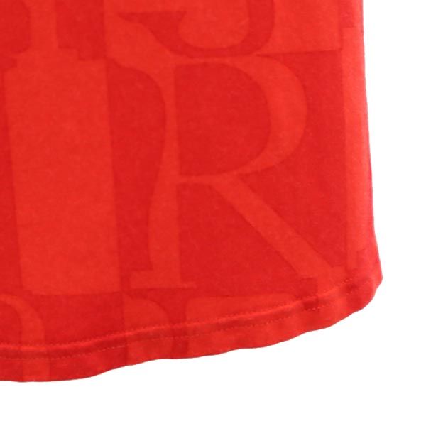 ARMANI JEANS アルマーニジーンズ ロゴ総柄 イタリア製 ロングスカート USA8 レッド系 レディース