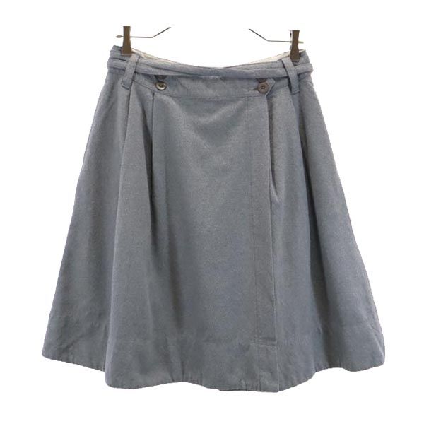 MHL. エムエイチエル ウール100％ ミニ丈 ラップスカート 3 グレー系 MARGARET HOWELL レディース