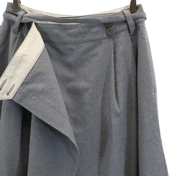 MHL. エムエイチエル ウール100％ ミニ丈 ラップスカート 3 グレー系 MARGARET HOWELL レディース
