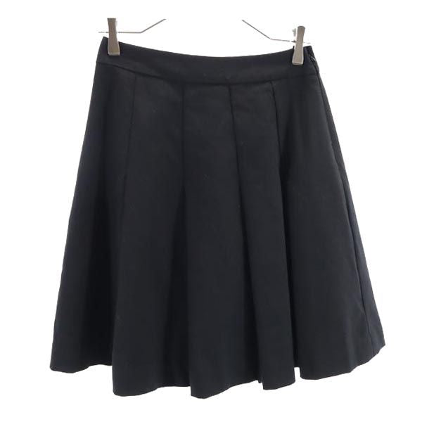 Kate Spade ケイトスペード ウールブレンド ミニ丈 プリーツスカート 4 ブラック系 サイドジップ レディース